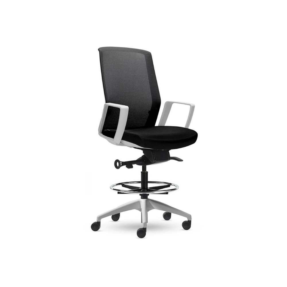 Aveya White Drafting Chair Office Chair Perth Direct Office