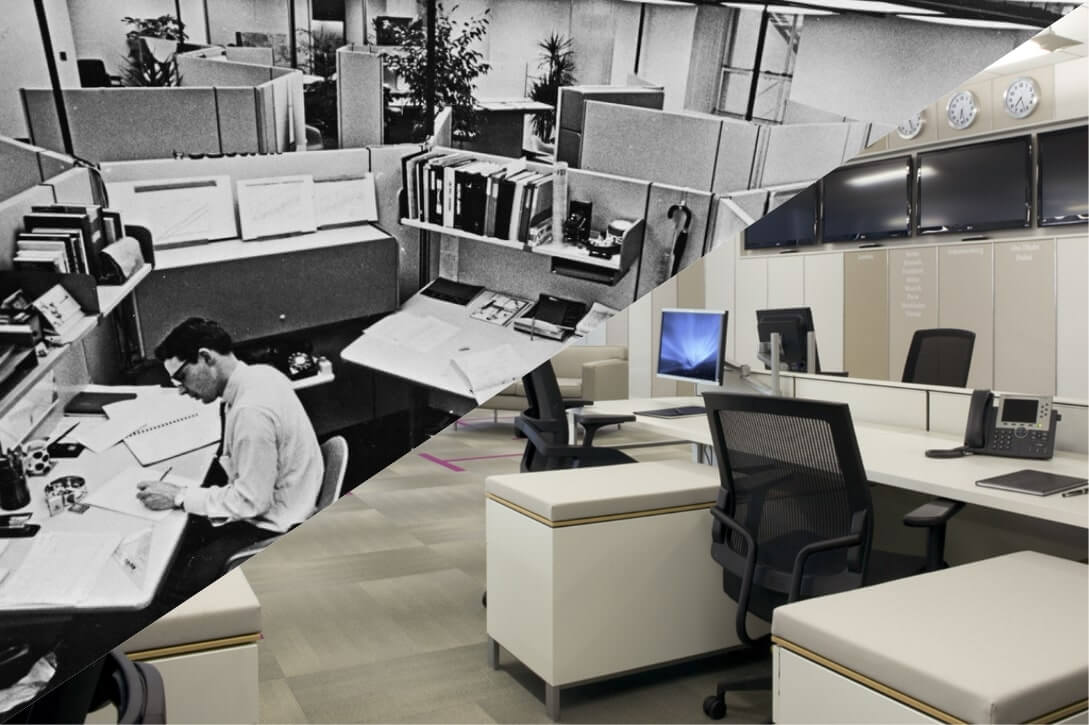 Office furniture: Then and Now